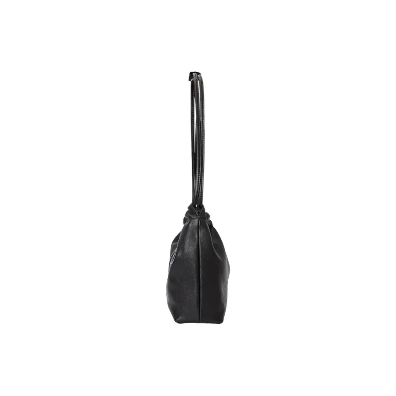 CASSILE Italy Version Imported Sheepskin Vegan Leather Trash Bag Crossbody Bag Shoulder Bag Small Size Women's Black-3