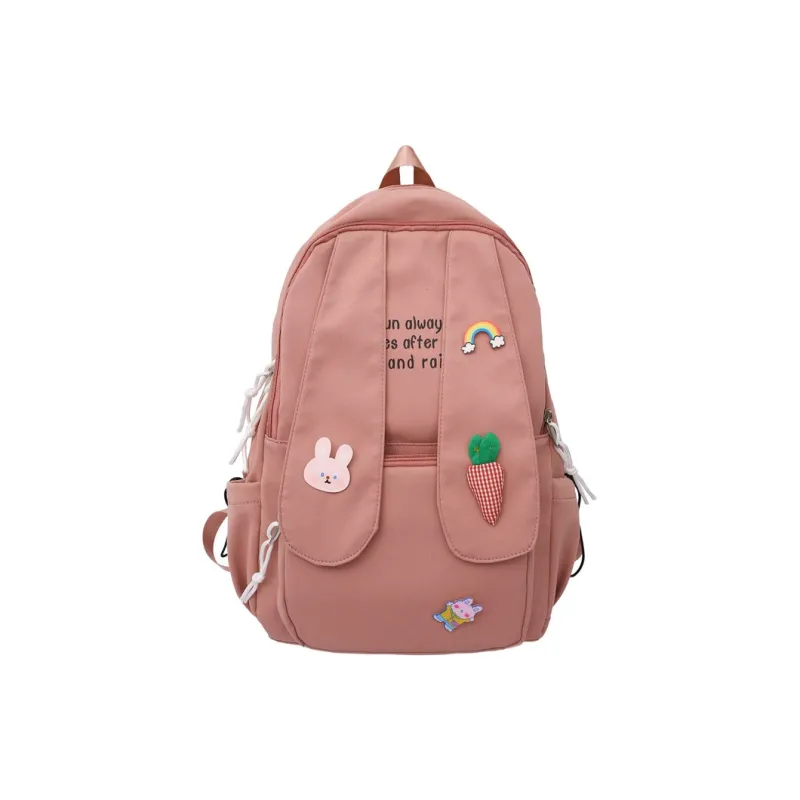 Yalu Nylon Backpack Women's Ecru/Black/Pink-14
