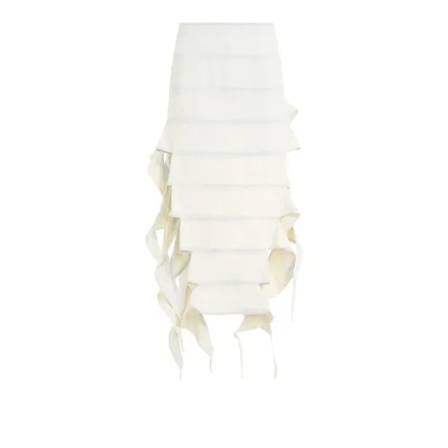 Y/Project Layered Detailed Denim Midi Skirt