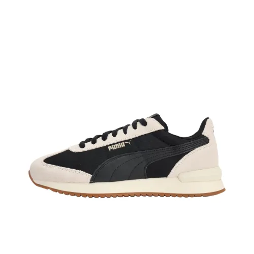 PUMA R78 Nylon Retro Anti-Slip Wear-Resistant Low-Top Casual Shoes Unisex Black White