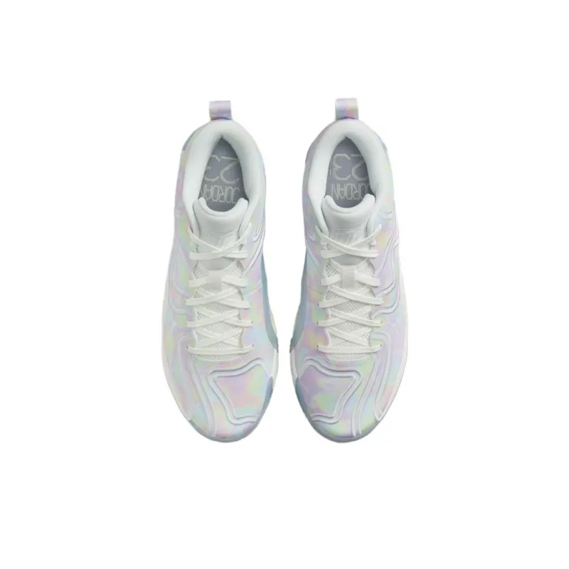 Jordan Tatum 3 Anti-Slip Wear-Resistant Mid-Top Basketball Shoes Men's White Pink-2
