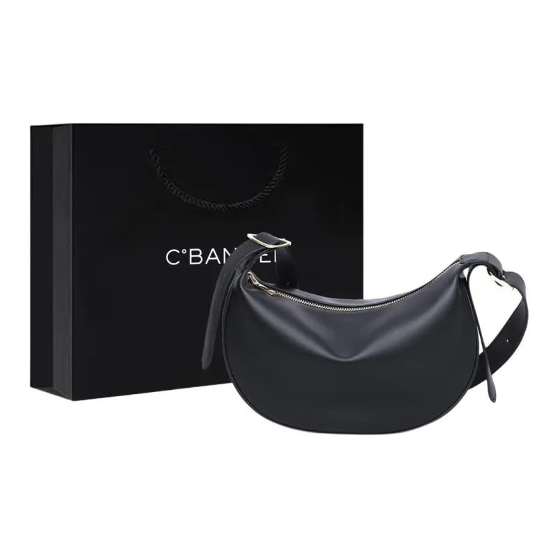 C°BANNER Cow Leather With Synthetic Leather Crossbody Bag, Shoulder Bag Regular Women's Black/White-0