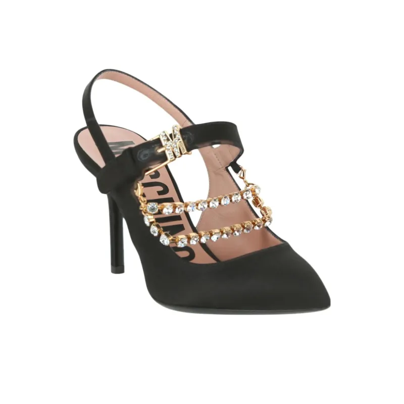 MOSCHINO Slim Heel High Heels 10cm Women's Black-2