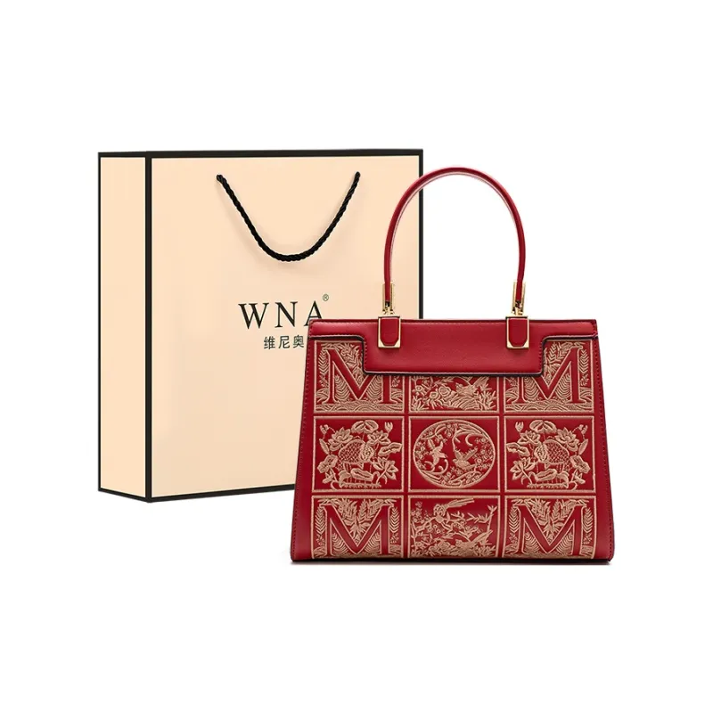 Vigno Synthetic Leather Tote Bag Shopping Bag Handbag Regular Women's Apricot/Red-22