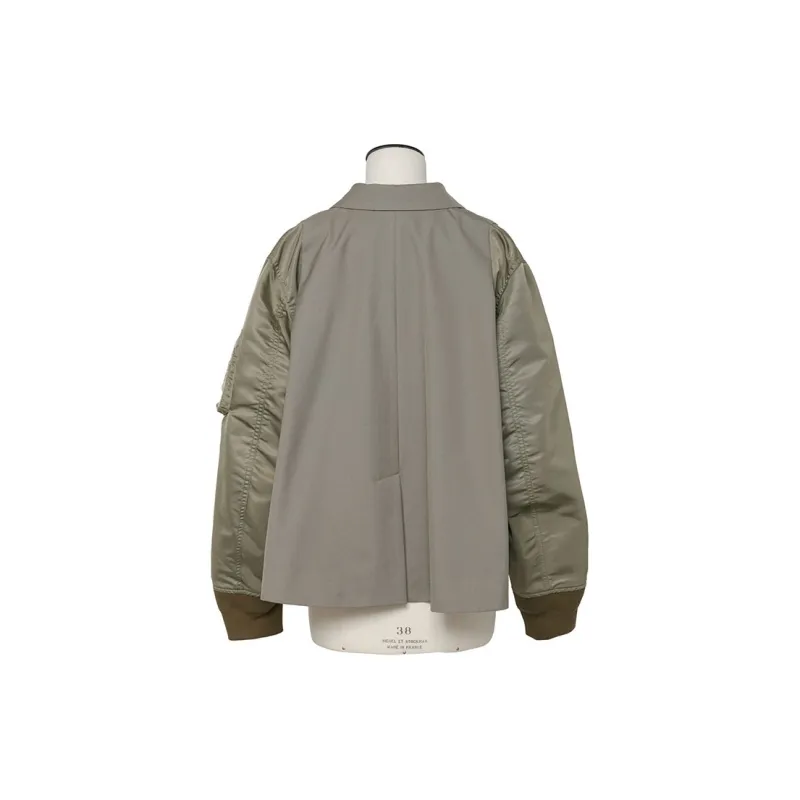 Sacai Suiting X Nylon Twill Jacket 'Taupe'-1