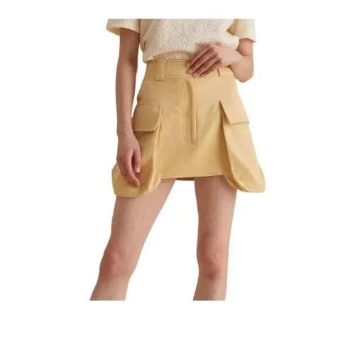 SUNDAY LIFE Casual Short Skirts Women's Yellow