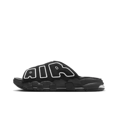 Nike Air More Uptempo Slides 'Black White'