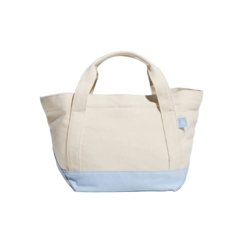 Adidas Cotton Tote Bag Shopping Bag Handbag Women's White & Blue-2