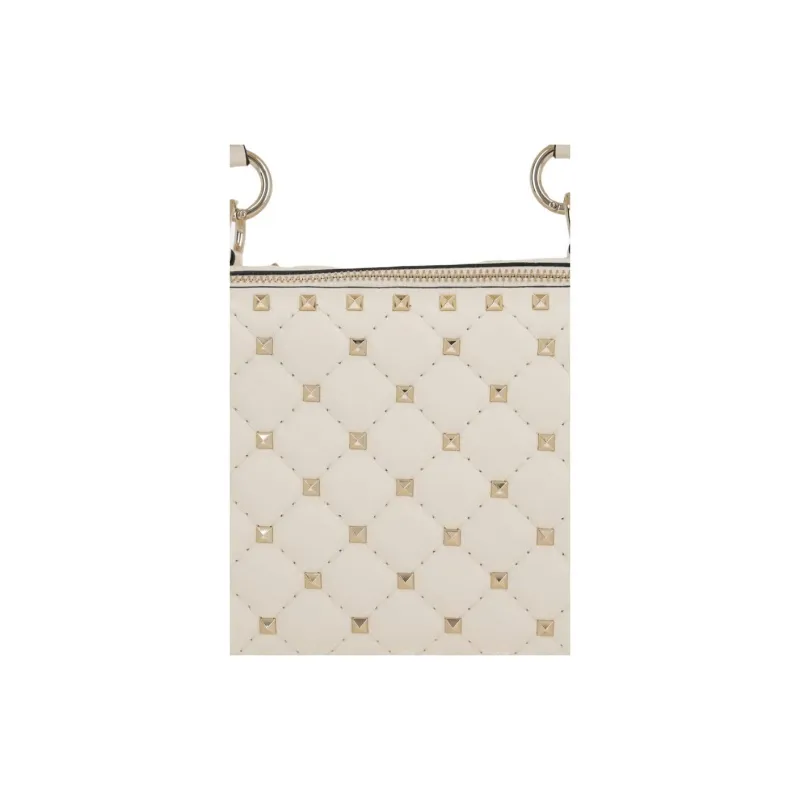 Valentino ROCKSTUD SPIKE Lambskin One Shoulder Handbags Women's Ivory-3