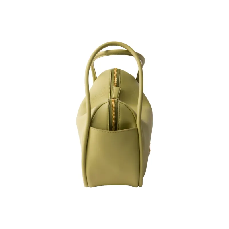 PRADA Leather One Shoulder Handbag Women's Light Grass Green-2