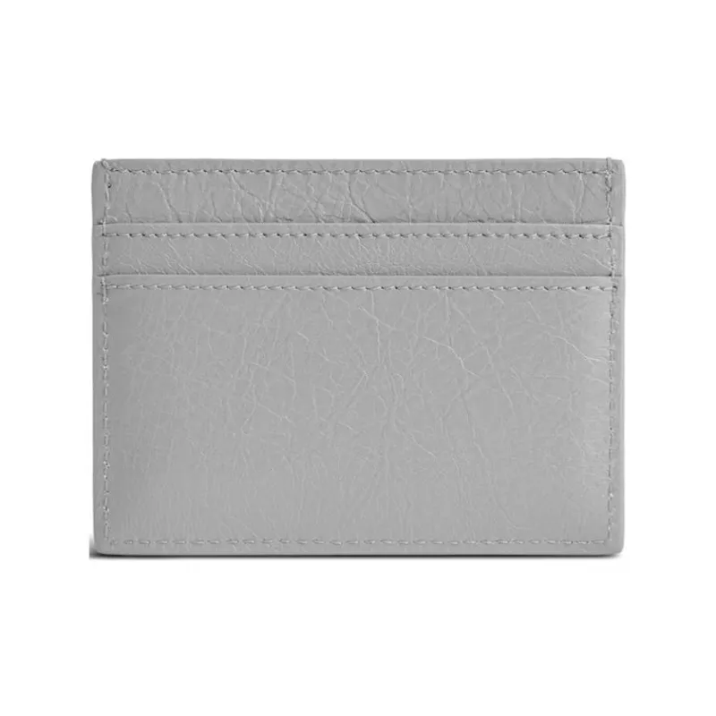 Balenciaga Lambskin Card Holder Men's Gray-1