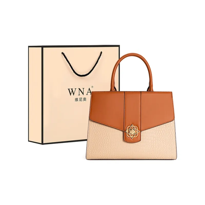 Vigno Synthetic Leather Portable Tote Bag Shoulder Bag Crossbody Bag Regular Women's Apricot-6