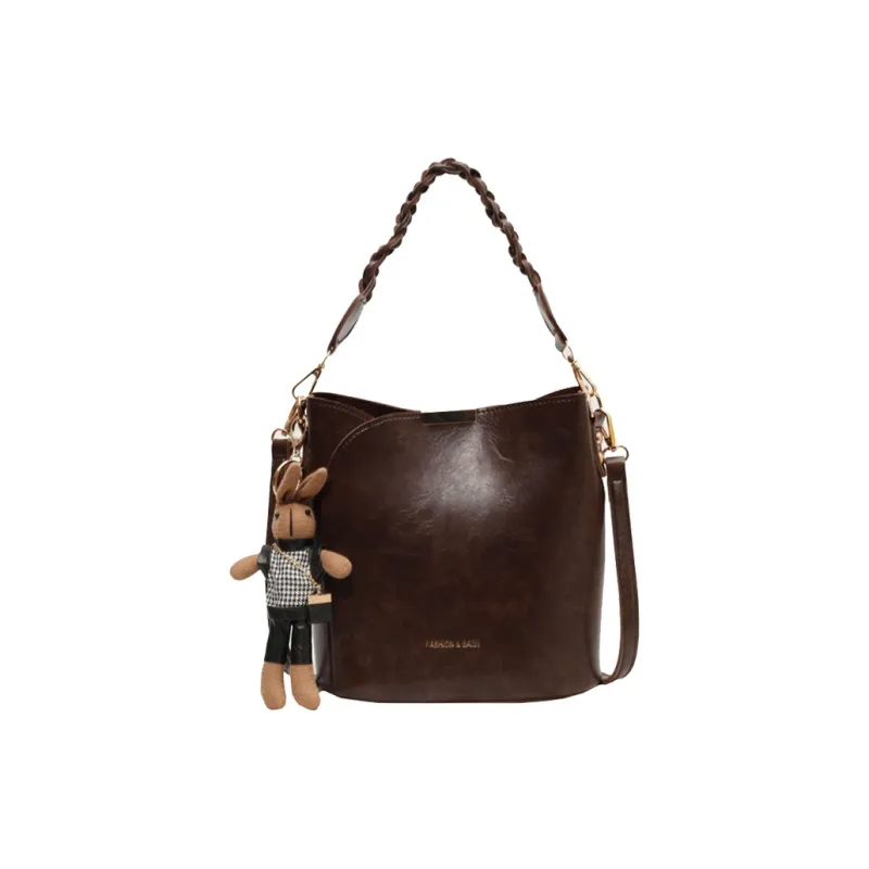 FOXER Synthetic Leather Crossbody Bag Shoulder Bag Small Size Women's Green Brown/Chestnut Brown-10