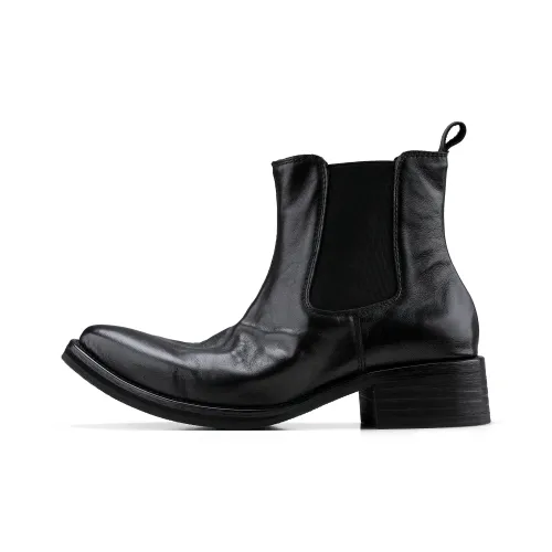 HANQIAORIJI Future Series Short Chelsea Boots Men's Black