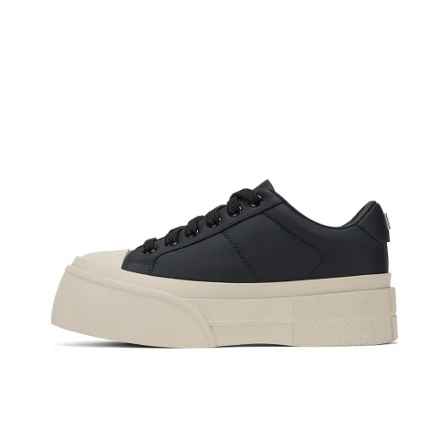 GG CC Skateboard Shoes Women's Low Top Black/Ecru/Coffee