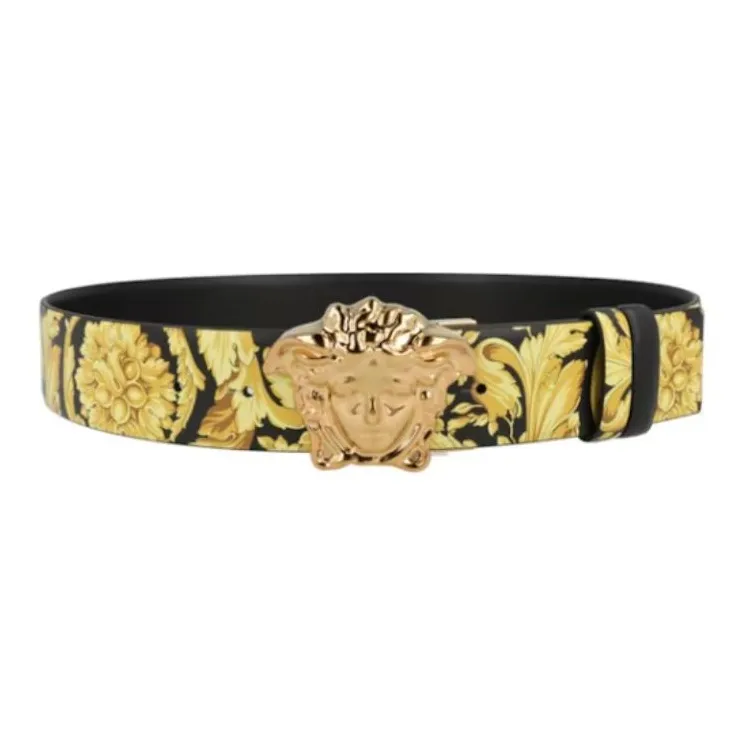 VERSACE La Medusa Reversible Leather Belt Gold tone-1