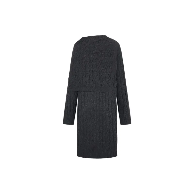 MOCO Long Sleeved Dresses Women's Dark Heather Gray-1