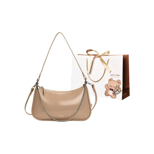 ERANGBEAR PU Shoulder bag vintage Regular Women's Jelly Color/Light Coffee/Black/Ecru/Milk Tea Beige