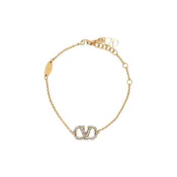 Valentino Logo Plaque Embellished Braclet