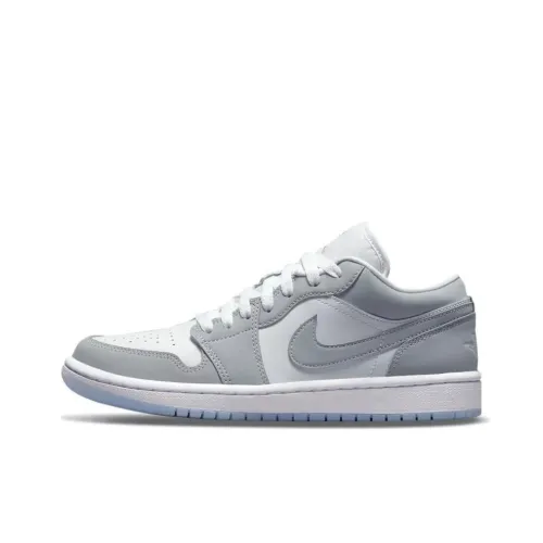 Jordan Air Jordan 1 Anti Slip Wear Resistant Low Top Vintage Basketball Shoes Women's White Gray