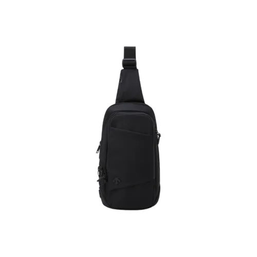 DESCENTE Dualis Nylon Sling Bag Large Size Unisex Black