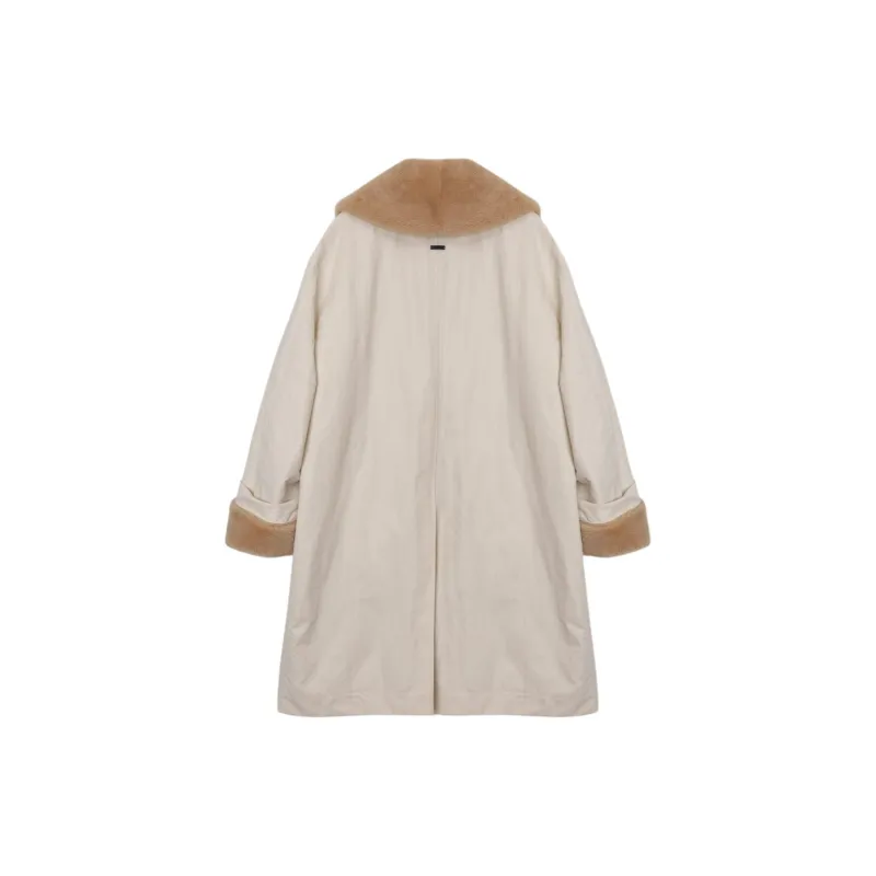 ETHOS COLLAR SHEARING COAT Coats Women's Ivory-1