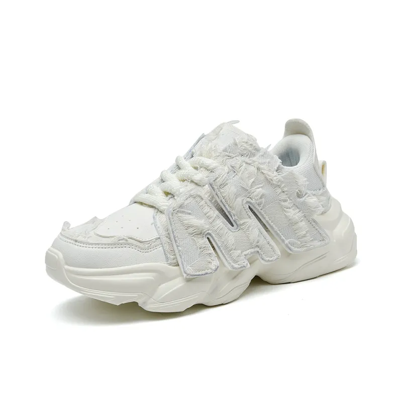ZOIBBOE Cushioned Anti Slip Wear Resistant Lightweight Height Increasing Low Top Chunky Sneakers Unisex-1