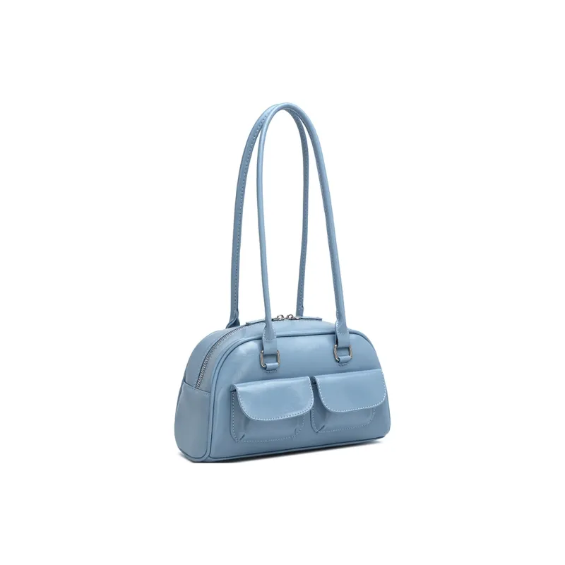 SEPTWOLVES PU Shoulder Bag Large Size Women's Black/White/Brown/Blue/Burgundy-14