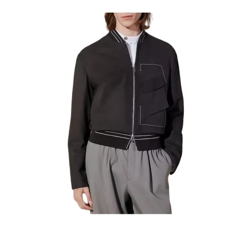 HERMES FW24 Leather Jacket Men's Licorice
