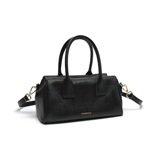 PIERPOLO Cow Leather Commute Crossbody Bag, Shoulder Bag, Handbag Small Size Women's Brown/Black-4