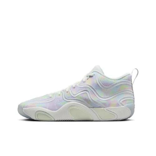 Jordan Tatum 3 Anti Slip Wear Resistant Mid Top Basketball Shoes Men's White Pink