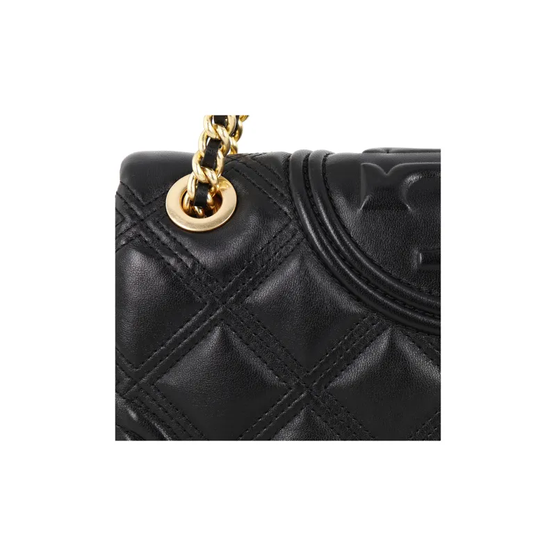 TORY BURCH Fleming Sheepskin Chain Bag, Shoulder Bag, Crossbody Bag Women's Black-4