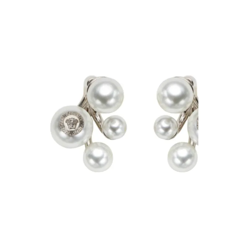 FANSIZHE Pearl Hardware Accessories Earrings Women's Silver-2
