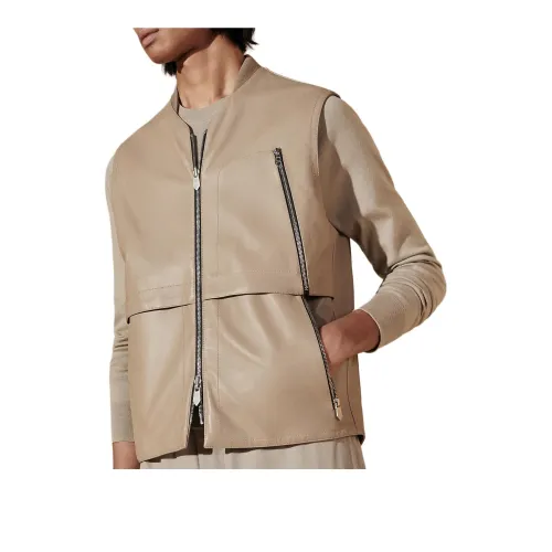 HERMES SS24 Leather Jacket Men's Sand Yellow
