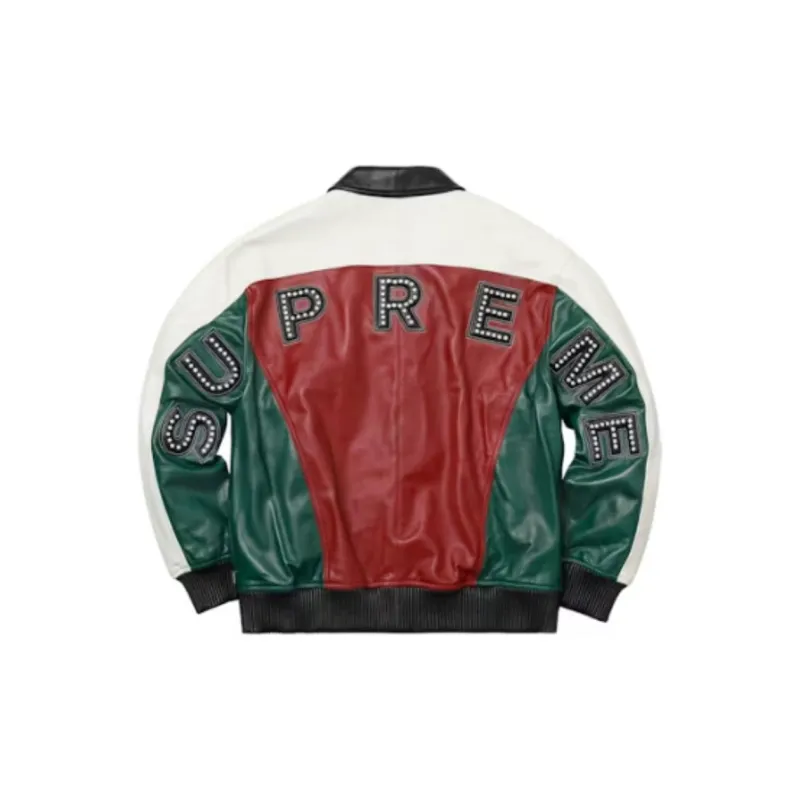 Supreme Studded Arc Logo Leather Jacket-2