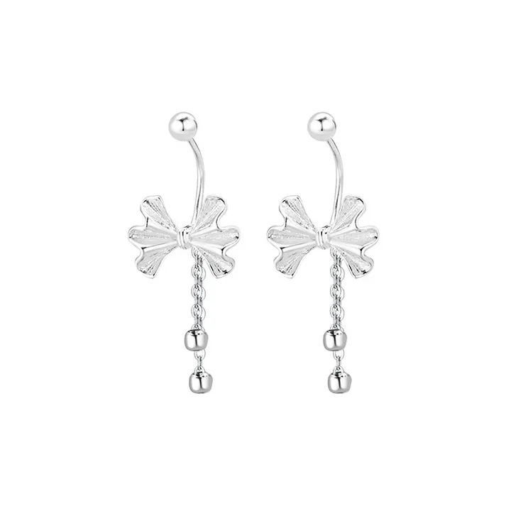 Heart Grass 999 Fine Silver Earrings Women's-0