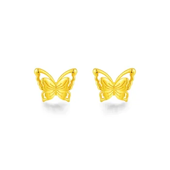 Central Fashion 925 Sterling Silver Stud Earrings Women's Gold