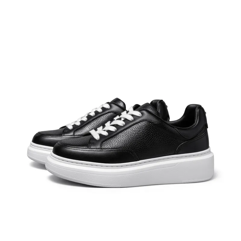 THOM WILLS Trendy Versatile Trainer Sports Casual Shoes Low Top Skateboard Shoes Unisex Black-8
