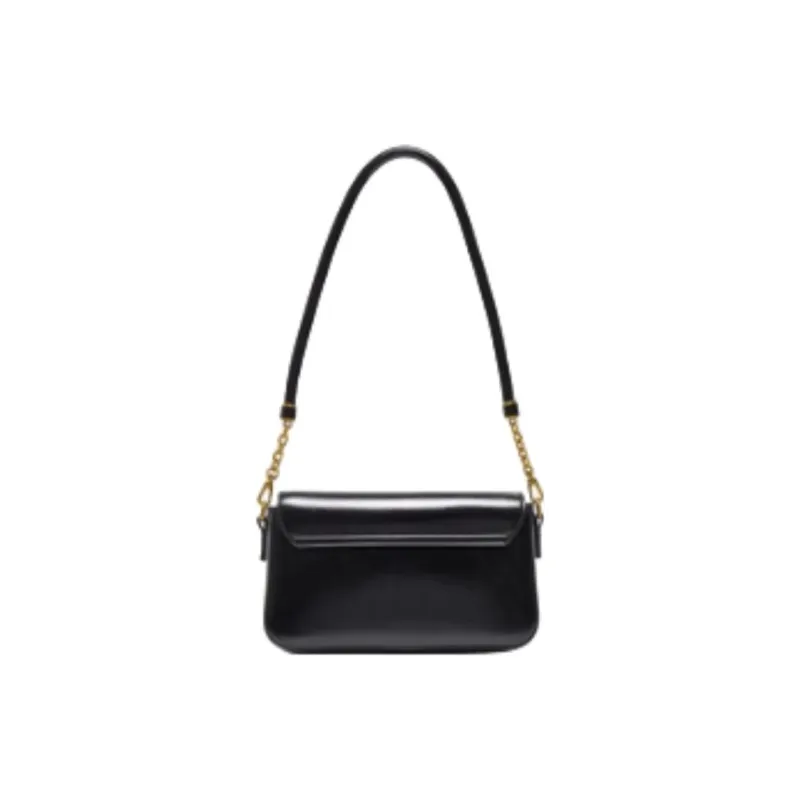 Three Blessings PU Shoulder Bag Medium Size Women's Brown/Black/Red-6
