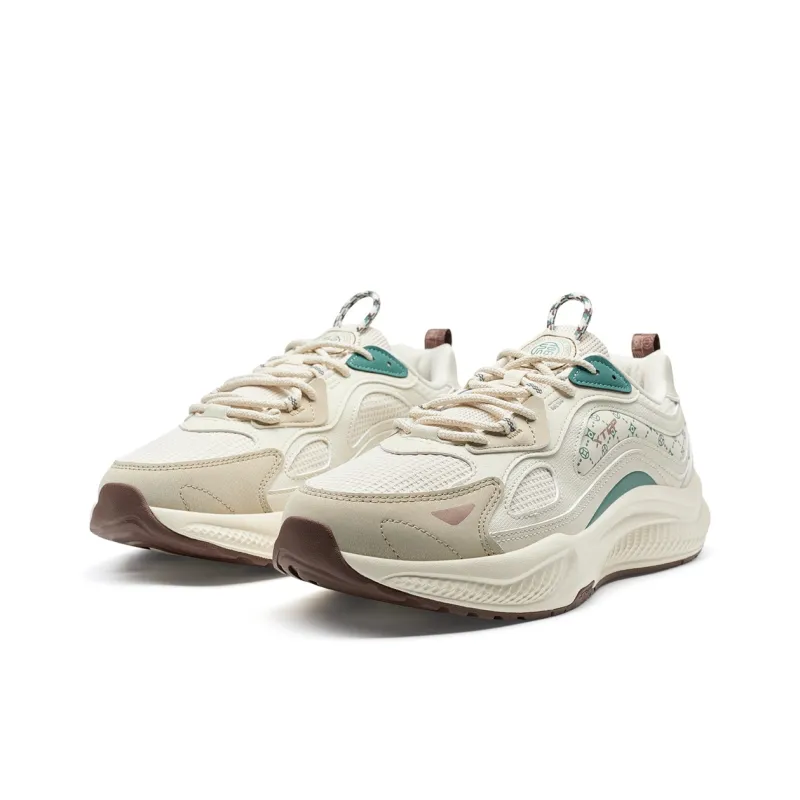 XTEP Non slip Lightweight Low Top Casual Shoes Men's Beige Green-2