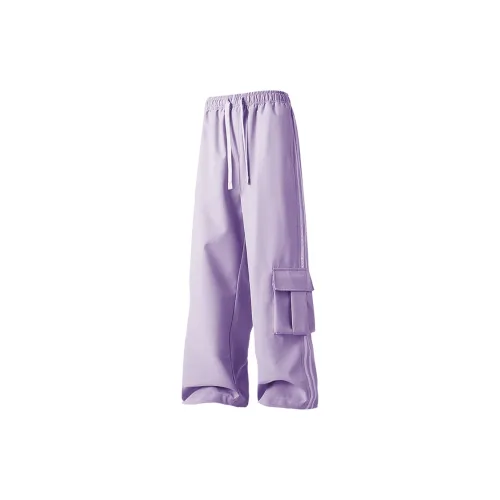 MIIOW Drawstring Lace-Up Elastic Waistband Floor Length Cargo Pants Women's
