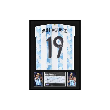 Three For 2020 Argentina National Team Copa America Jersey Icons Certificate Framed Unisex