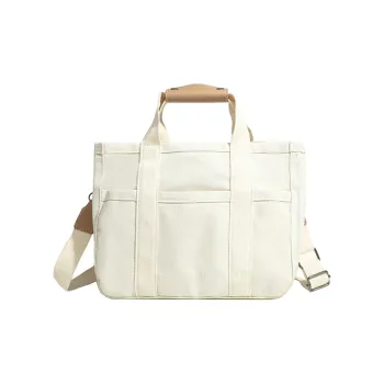 SEPTWOLVES Canvas Bag Handbags Large Size Women's White