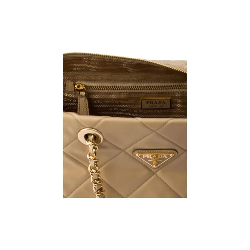 PRADA Re-Edition Fabric Tote Bag Shopping Bag Handbag Shoulder Bag Medium Size Women's Camel Brown-4