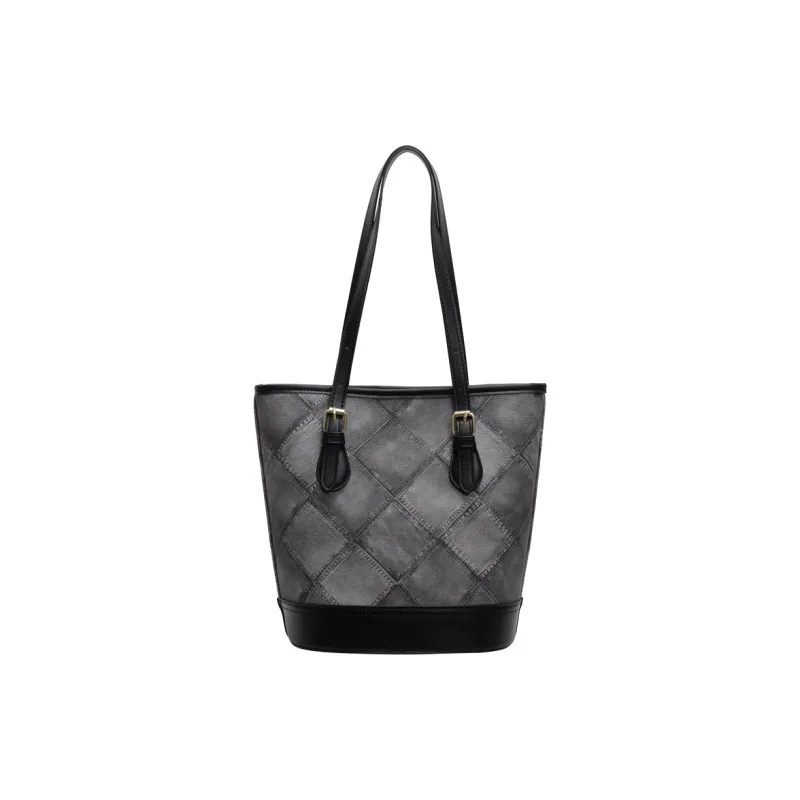 Yalu PU Shoulder Bag Women's Black/Ecru/Silver/Blue-1