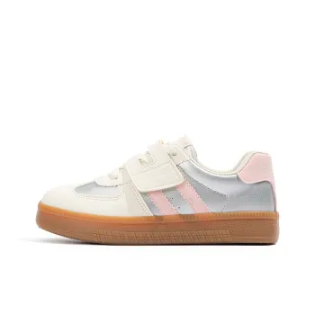 BABAYA KIDS Warm Anti Slip Wear Resistant Lightweight Breathable Low Top Skateboard Shoes Women's Silver Pink