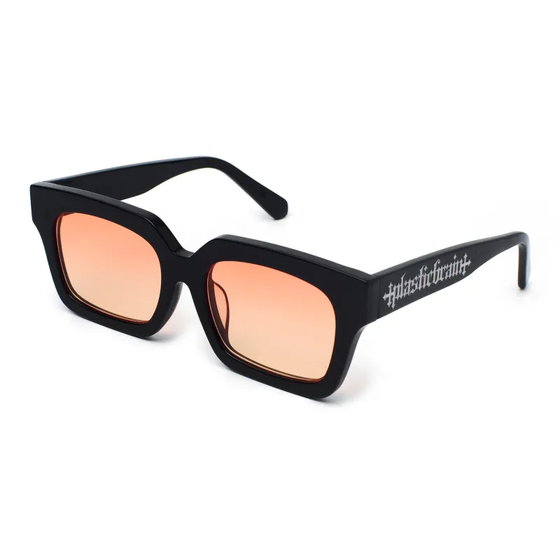 PLASTIC BRAIN Plate Frame Square Sunglasses Unisex-0