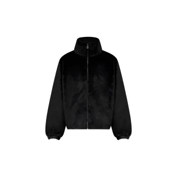Askyurself Velvet-feel Coat Unisex Black