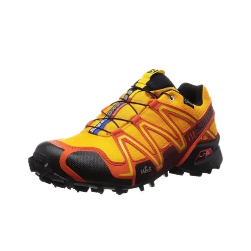 SALOMON Speedcross 3 Anti Slip Wear Resistant Low Top Running Shoes Men's Orange Yellow