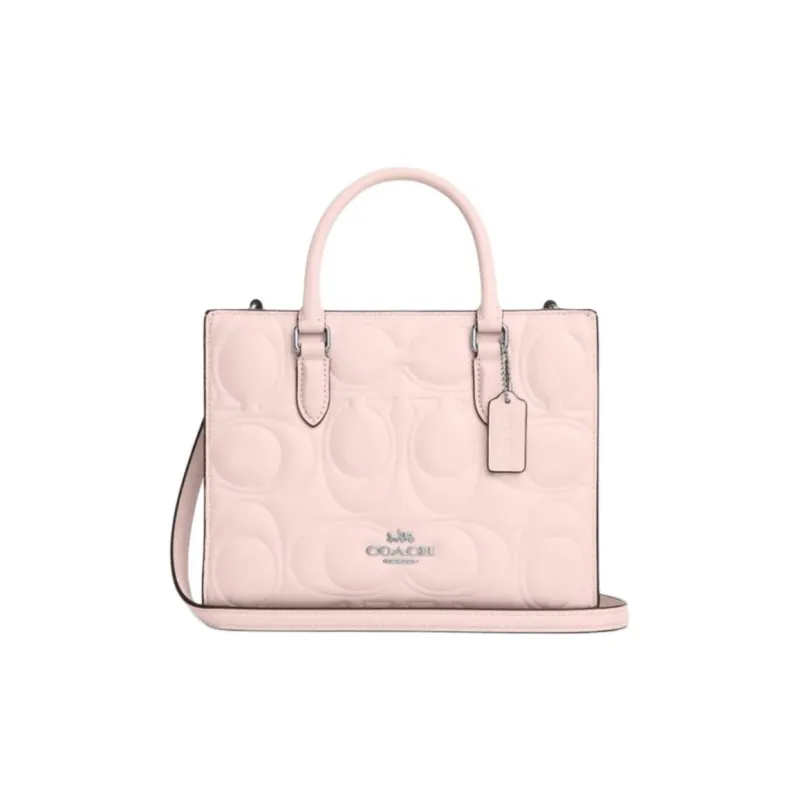COACH Maggie Smooth Leather Tote Bag, Shopping Bag, Shoulder Bag, Handbag Trumpets Women's Pink-0